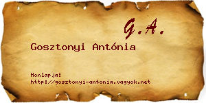 Gosztonyi Antónia névjegykártya